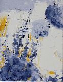 Almud Moog, Sterngeburten, 2017, Mischtechnik auf Reispapier, 70 x 90 cm